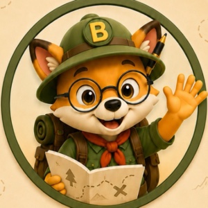 Bala the explorer fox mascot